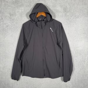 2XU Men's Aero Black Silver Reflective Jacket Size Medium